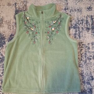 Baxter & Wells Women's Embroidered Fleece Full Zip Vest Size XL